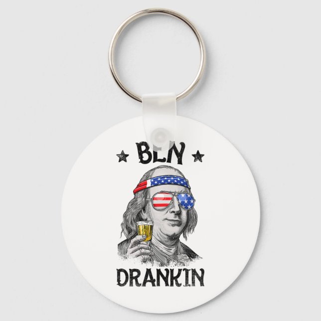 Ben Drankin 4th Of July Benjamin Franklin Men Wome Keychain (Front)