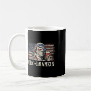 Ben Drankin Beer 4th Of July Vintage Flag Funny Coffee Mug