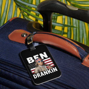 Ben Drankin Beer 4th of July Vintage Flag Funny Luggage Tag