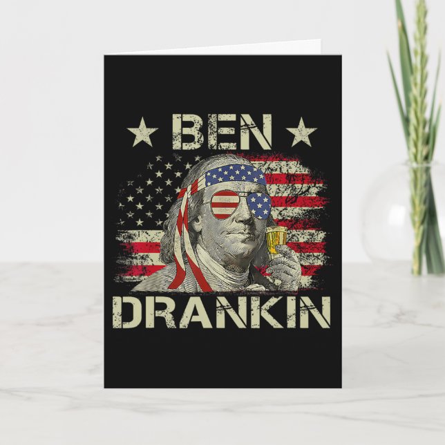 Ben Drankin Benjamin Franklin 4th Of July Funny Dr Card (Front)