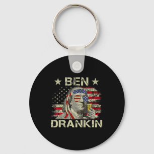 Ben Drankin Benjamin Franklin 4th Of July Funny Dr Keychain