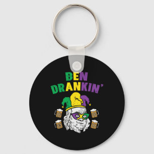 Ben Drankin Franklin Us President Funny Mardi Gras Keychain