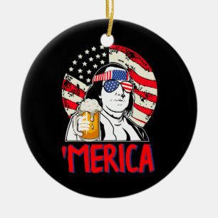 Ben Drankin  Let's celebrate the joy of the 4th of Ceramic Ornament
