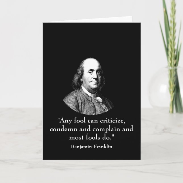 Ben Franklin and Quote Card (Front)