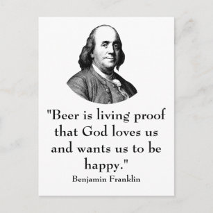 Ben Franklin and Quote Postcard