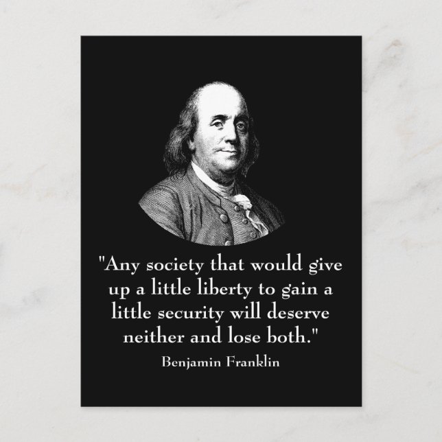 Ben Franklin and Quote Postcard (Front)