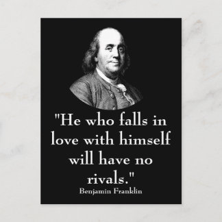Ben Franklin and Quote Postcard