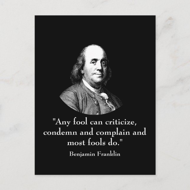 Ben Franklin and Quote Postcard (Front)