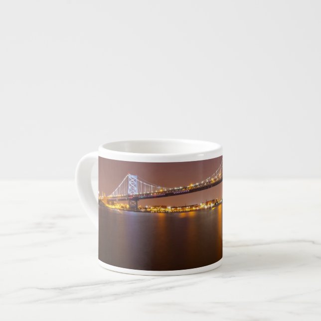 Ben Franklin Bridge Espresso Cup (Front Left)
