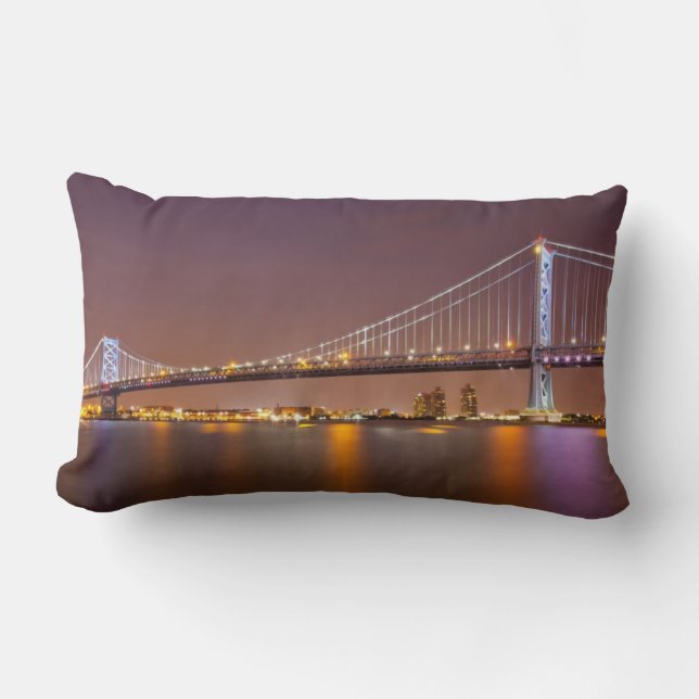 Ben Franklin Bridge Lumbar Pillow (Front)