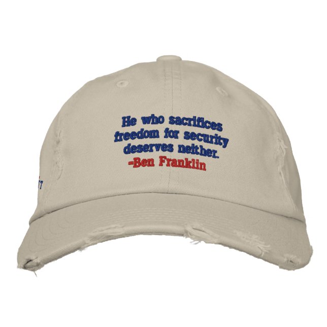 BEN FRANKLIN FREEDOM FOR SECURITY PATRIOT CAP (Front)