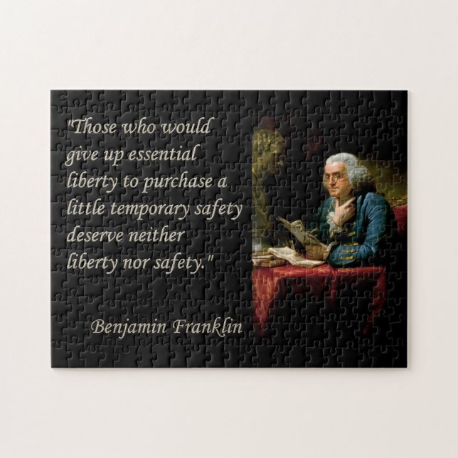 Ben Franklin Liberty Quote Puzzle (Horizontal)