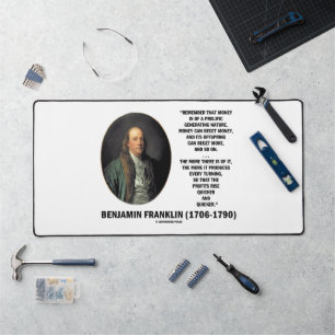 Ben Franklin Money Prolific Generating Nature Qte Desk Mat