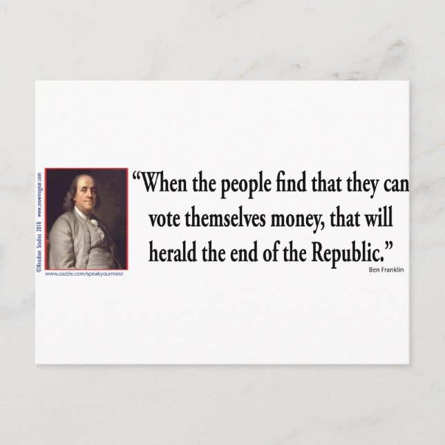 Ben Franklin on Democracy Postcard (Front)