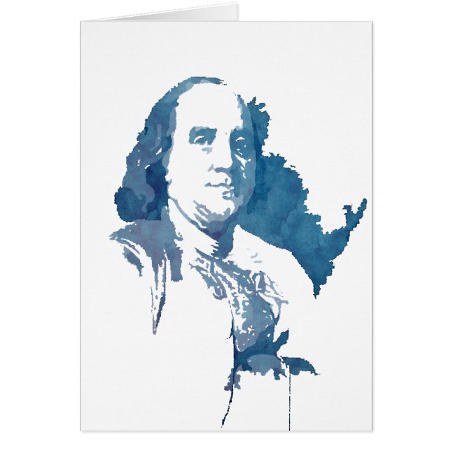 Ben Franklin Pop Art Portrait in Blue (Front)