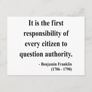 Ben Franklin Quote 3a Postcard