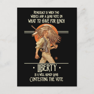 Ben Franklin Quote: Well Armed Lamb Postcard