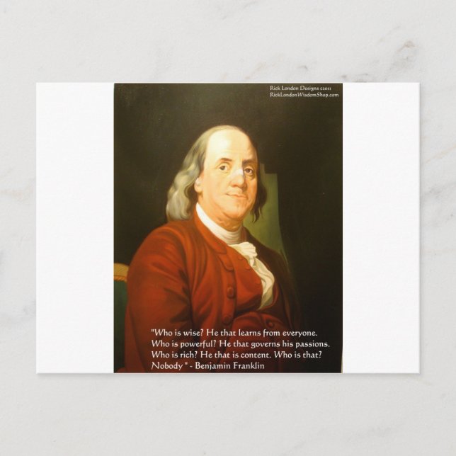 Ben Franklin (What Is Wise) Quote Gifts & Cards (Front)