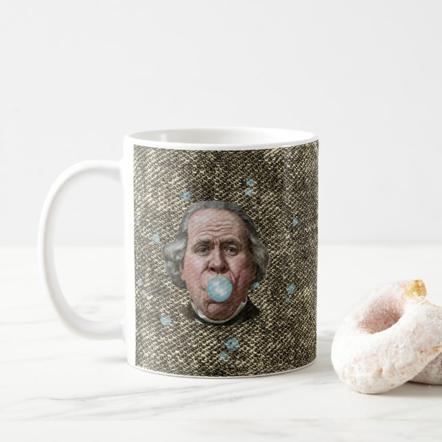 Ben Franklin with bubble gum Coffee Mug (With Donut)