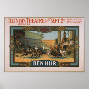 BEN HUR VINTAGE THÉÂTRE POSTER REPRISE