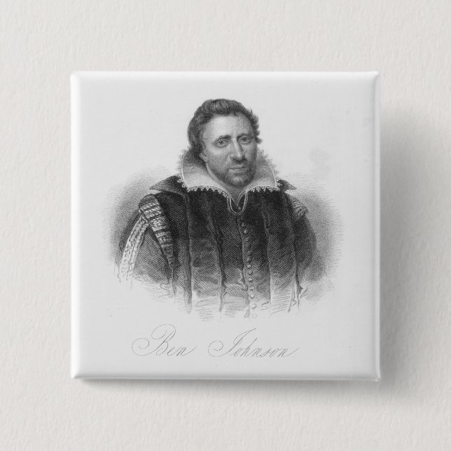 Ben Jonson 2 Inch Square Button (Front)