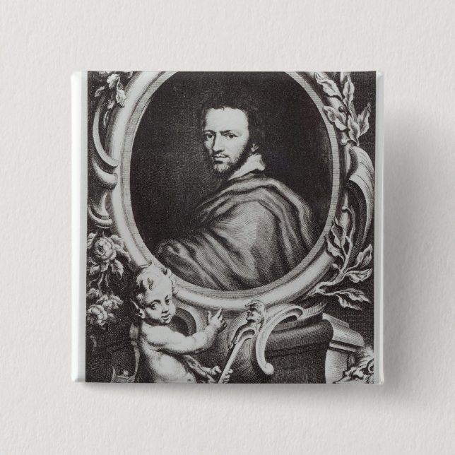 Ben Jonson  English playwright 2 Inch Square Button (Front)