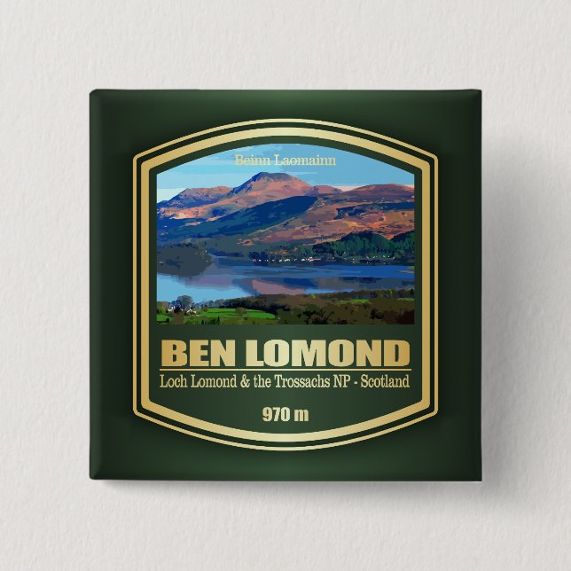 Ben Lomond (PF) 2 Inch Square Button (Front)