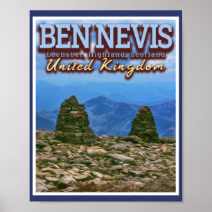 BEN NEVIS MOUNTAIN - FORT WILLIAM - SCOTLAND UK POSTER
