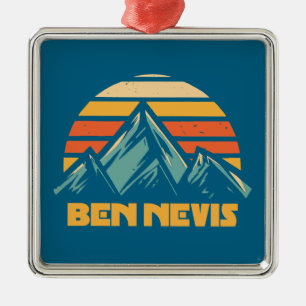 Ben Nevis Retro Turquoise Metal Ornament