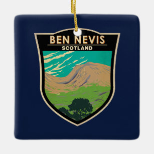 Ben Nevis Scotland Travel Art Vintage Ceramic Ornament