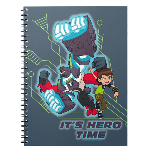 Ben & Omni-Enhanced Four Arms - It's Hero Time Notebook (Front)
