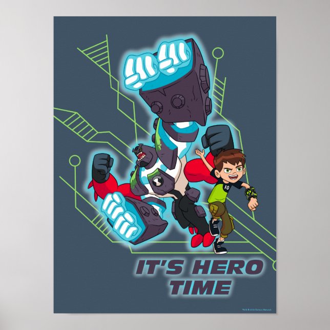 Ben & Omni-Enhanced Four Arms - It's Hero Time Poster (Front)