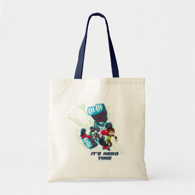 Ben & Omni-Enhanced Four Arms - It's Hero Time Tote Bag (Front)