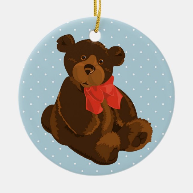 Ben the Bear Ceramic Ornament (Front)