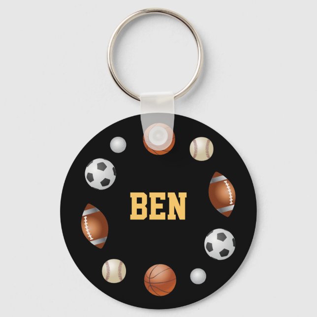 Ben World of Sports Keychain - Black (Front)