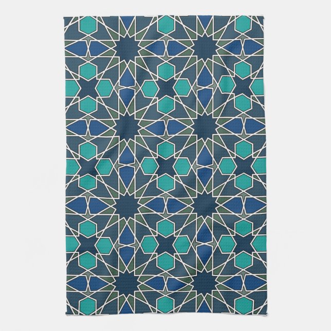 Ben Yusuf Madrasa Geometric Pattern 0-0-7 Kitchen Towel (Vertical)