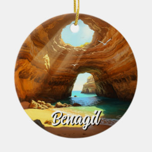 Benagil Caves Algarve Portugal Postcard Ceramic Ornament