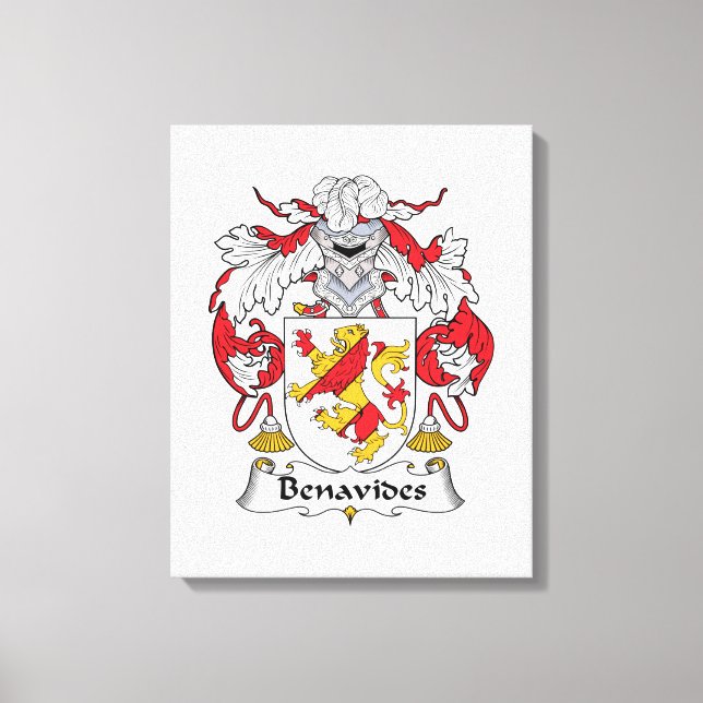 Benavides Family Crest Canvas Print (Front)