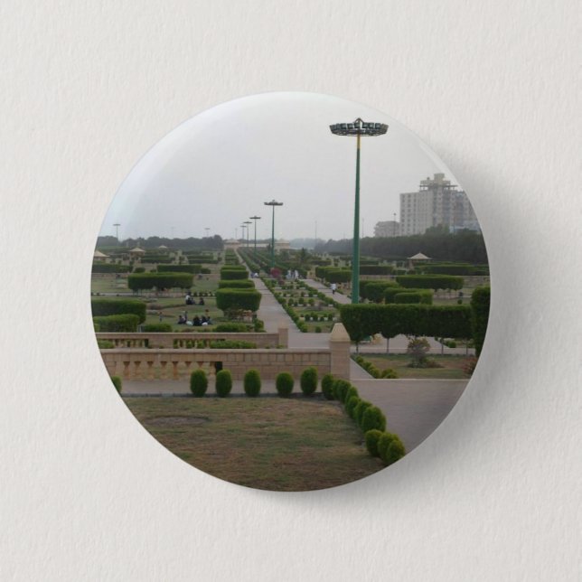 Benazir Park Scenic Landscape Print 2 Inch Round Button (Front)