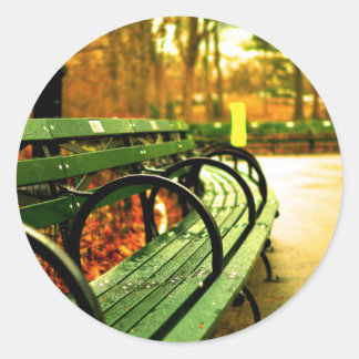 Bench at Central Park, New York City Classic Round Sticker
