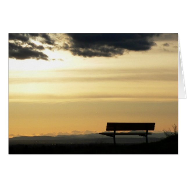 Bench at Sunset Card (Front Horizontal)