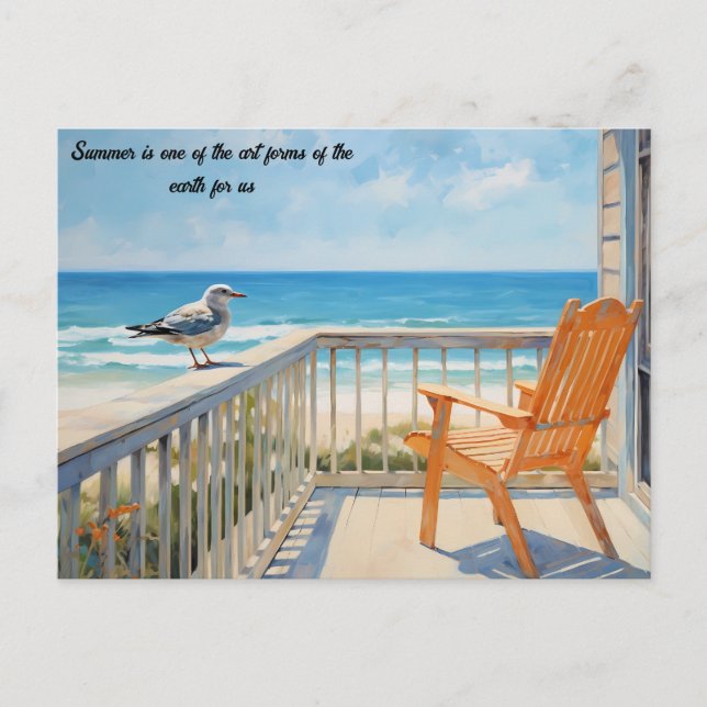 Bench Beach Bird in The Summer Postcard (Front)