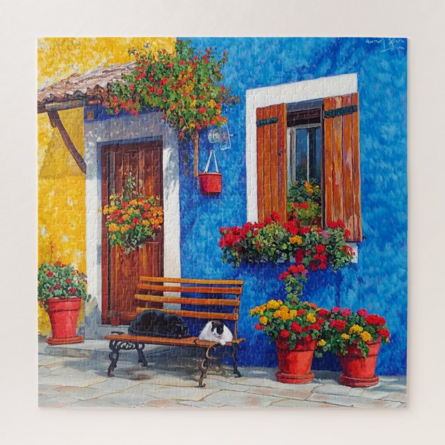 Bench Companions – Venice-Inspired Cats Puzzle  (Vertical)