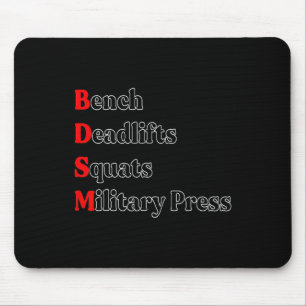 Bench Deadlift Squat Military Press Bodybuilding G Mouse Pad
