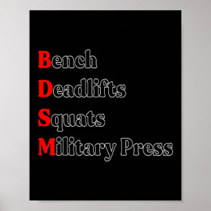Bench Deadlift Squat Military Press Bodybuilding G Poster