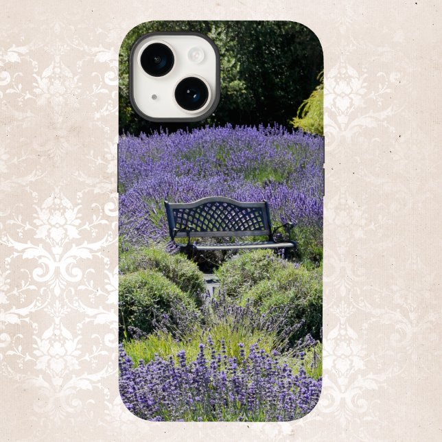 Bench in a Huge Field of Lavender in Sequim Case-Mate iPhone Case (Creator Uploaded)
