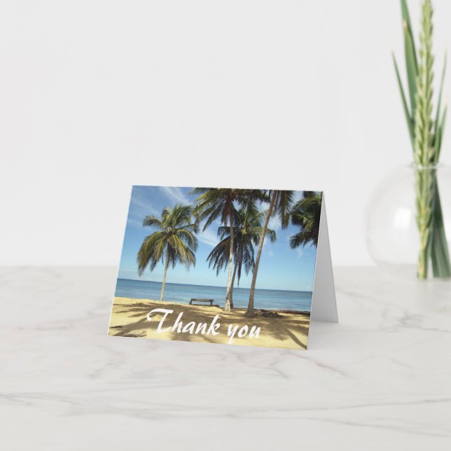 Bench on Beach Thank You Card (Front)