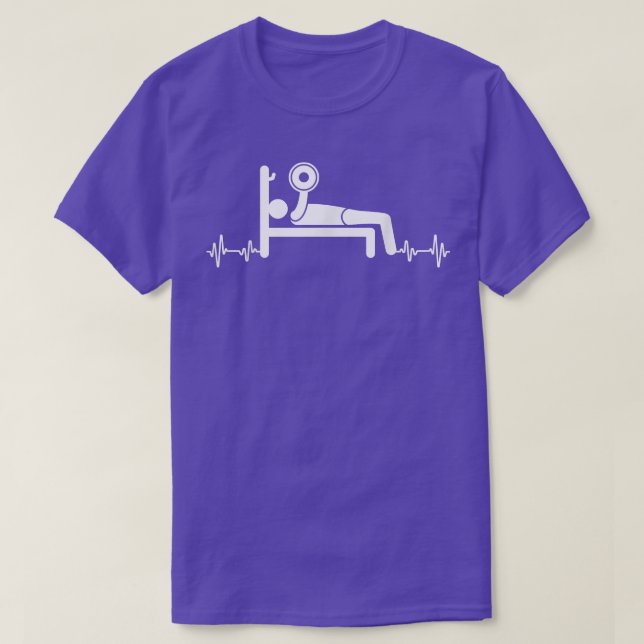 Bench Press Bar Weights Workout Gym Weightlifting  T-Shirt (Design Front)