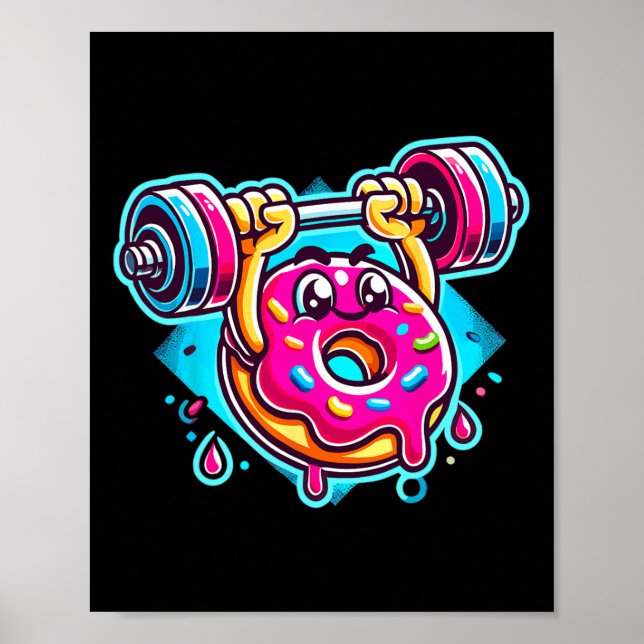 Bench Press Doughnut Weightlifting Bodybuilding Fi Poster (Front)