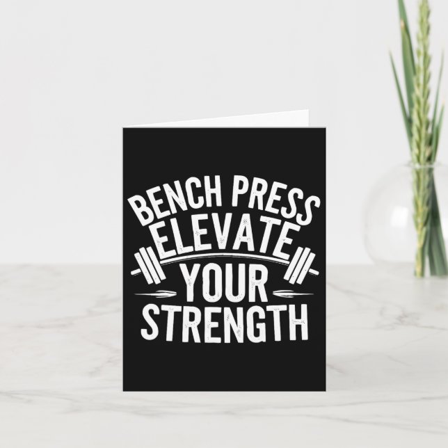 Bench Press Exercise Bodybuilding Fitness Workout  Card (Front)